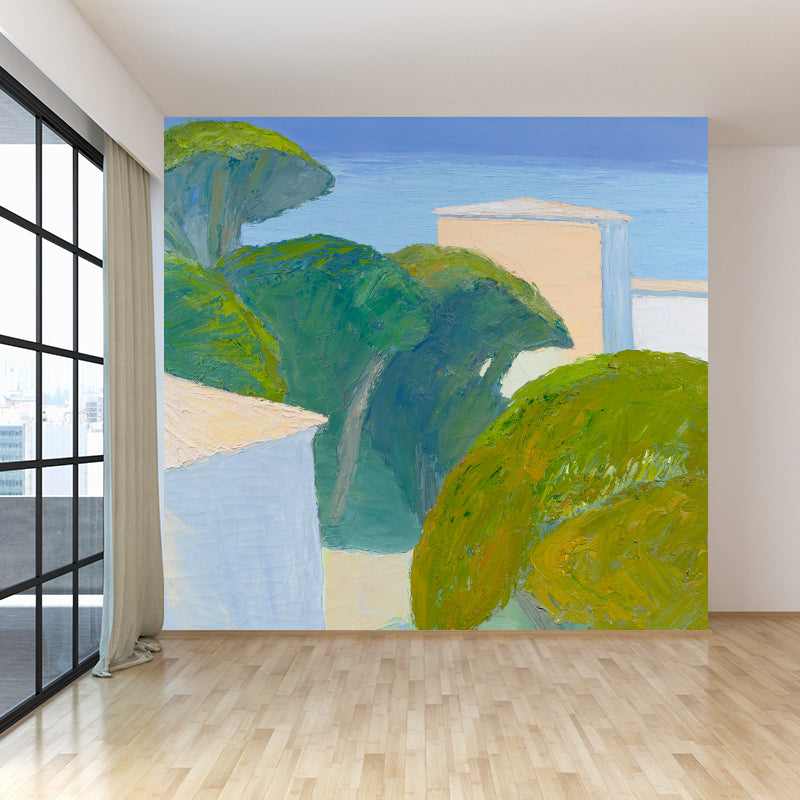 Green Hill and Trees Mural Wallpaper for Ornament Modern Art Living Room Wall Covering