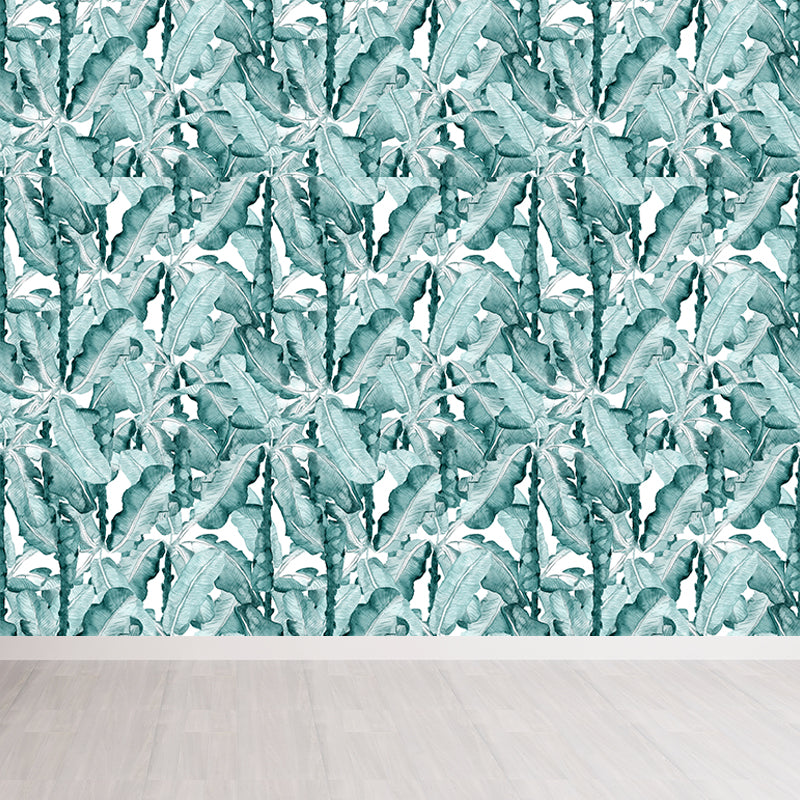 Home Decor Banana Leaves Mural Wallpaper Customized Tropical Wall Covering for Kitchen