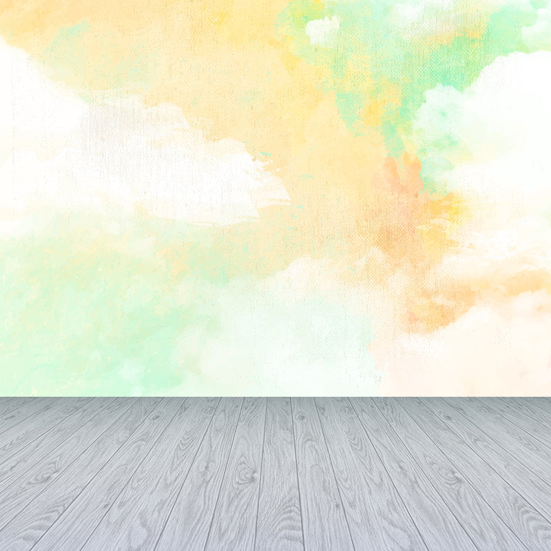 Stain Resistant Abstract Pattern Mural Non-Woven Texture Modern Wall Decor for Girls Room