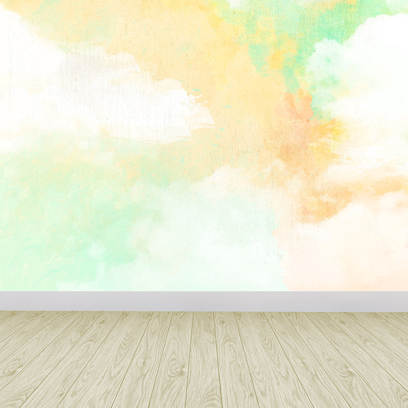 Stain Resistant Abstract Pattern Mural Non-Woven Texture Modern Wall Decor for Girls Room