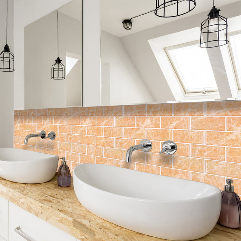 Adhesive Marble Brick Effect Wallpapers Countryside PVC Wall Covering, 12' L x 12" W