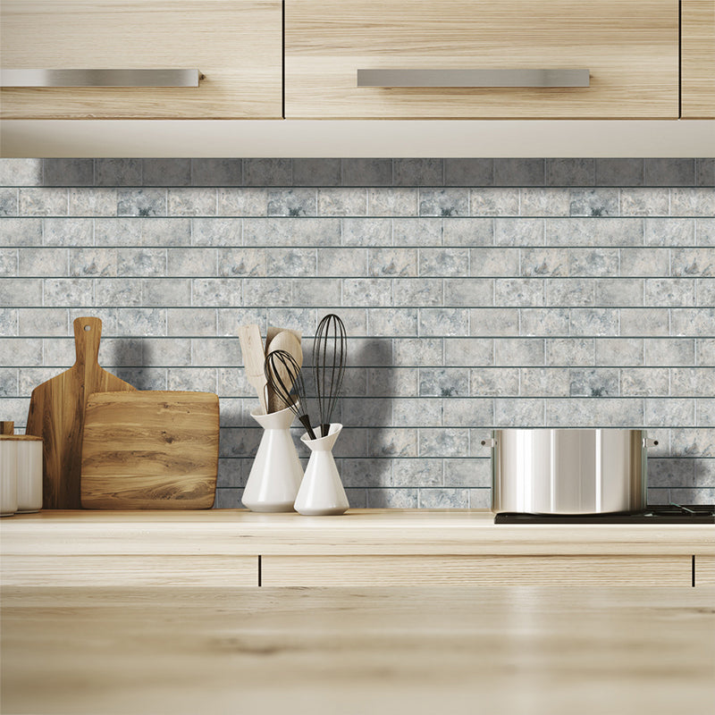 Compact Tiles Wallpaper Panel Set for Living Room Brick Look Peel Wall Decor, 11' L x 11" W