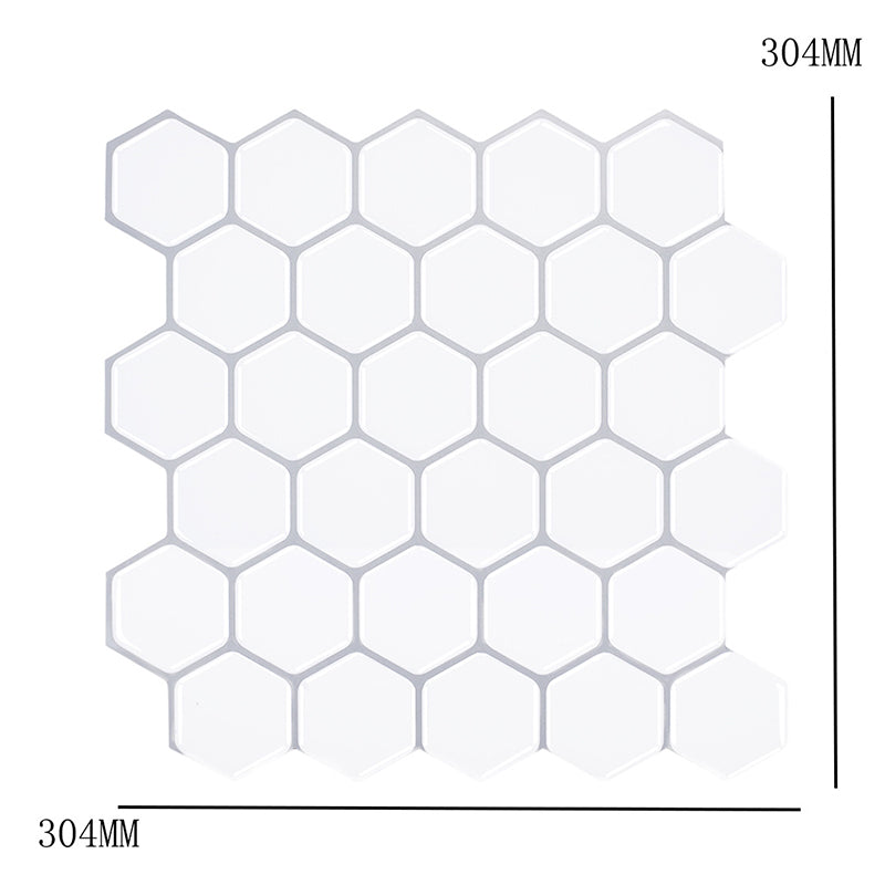 Geometry Hexagon Wallpaper Panel Set Modern PVC Stick Wall Covering in Light Color
