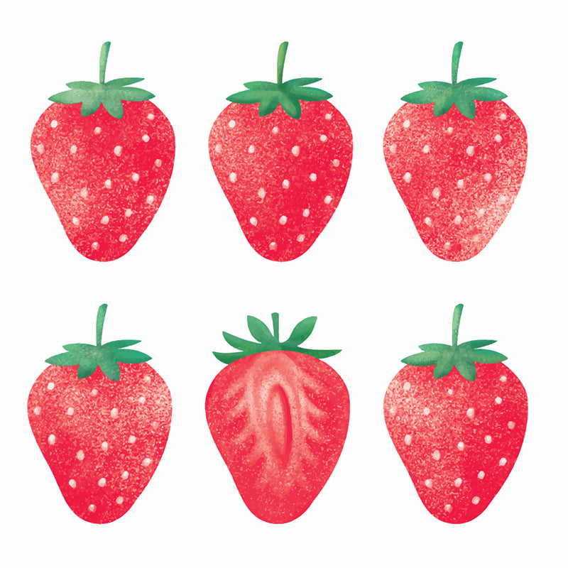 Modern Strawberries Mural Decal Red Waterproofing Wall Covering for Girls Bedroom