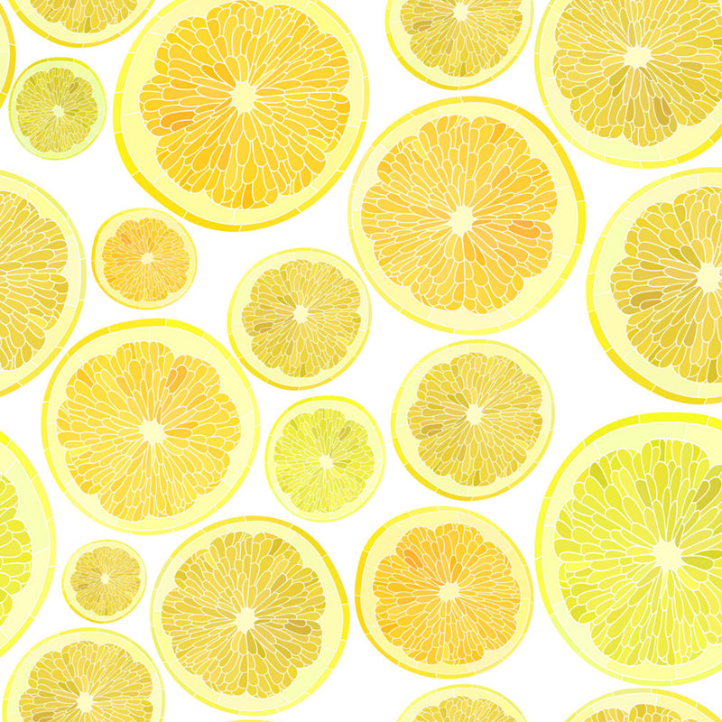 Huge Lemon Slices Mural Wallpaper Yellow Non-Woven Wall Art for Home Decor, Personalised