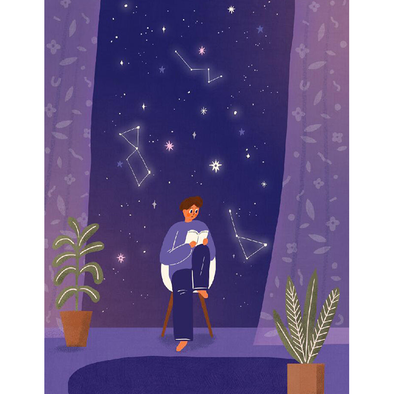 Starry Sky Wall Mural Modern Decorative Living Room Wall Covering, Custom Size Available