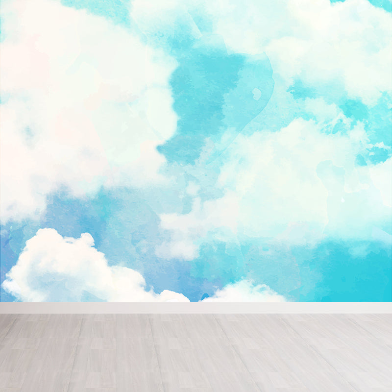 Illustration Abstract Wall Mural for Living Room, Pastel Color, Custom Size Available