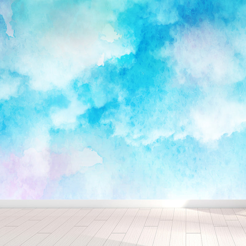 Illustration Abstract Wall Mural for Living Room, Pastel Color, Custom Size Available