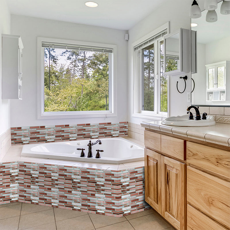 Farmhouse Brick Mosaic Tiles Wallpapers Pastel Color Easy Peel off Wall Art for Home