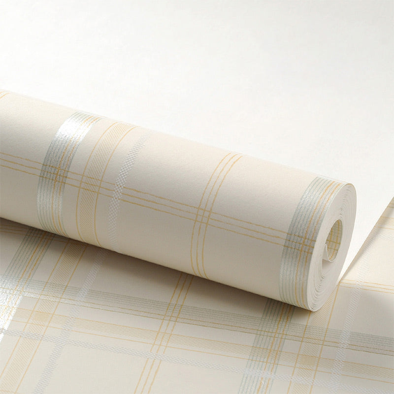 Minimalist Tartan Wallpaper Pastel Color Kids Bedroom Wall Covering, 33' L x 20.5" W