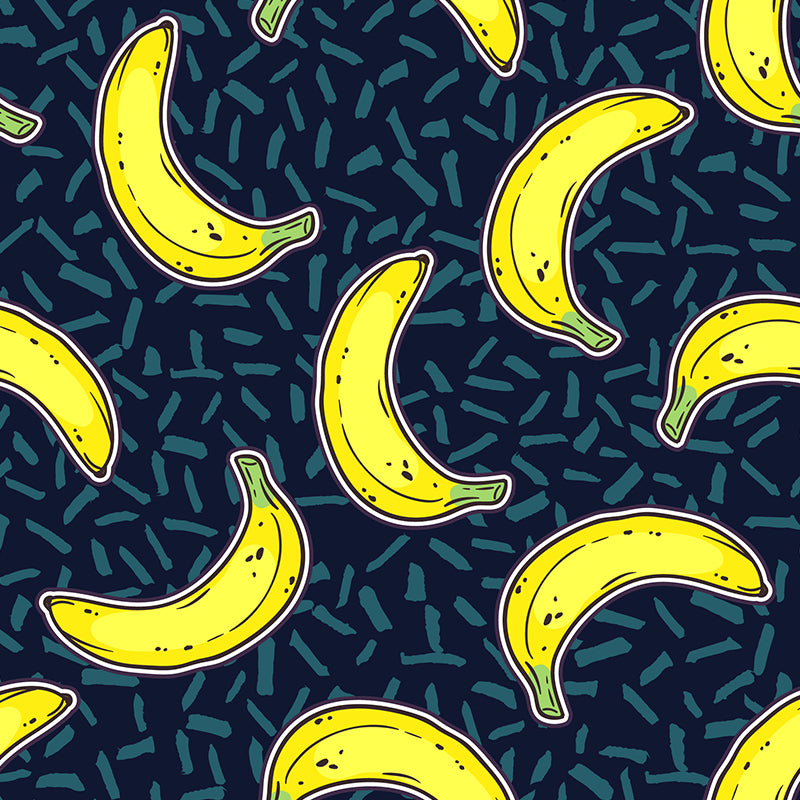 Banana Pattern Mural Wallpaper Yellow Contemporary Wall Covering for Boys Bedroom