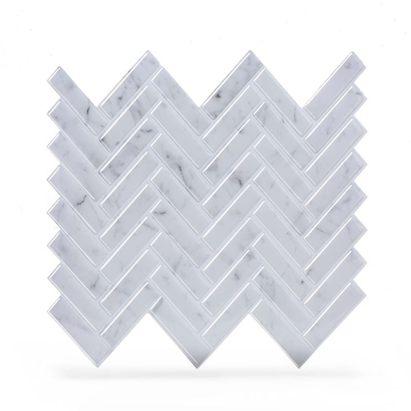 Adhesive Herringbone Brick Wallpaper Panel PVC Country Style Wall Decor for Restroom