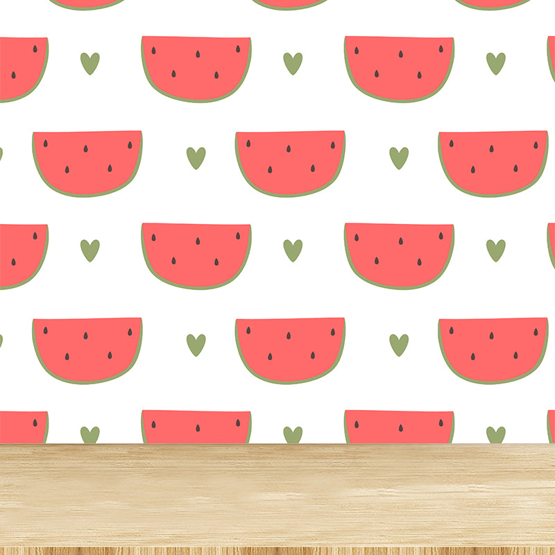 Whole Watermelon Block Mural Wallpaper for Wall Decor Contemporary Girls Room Wall Art