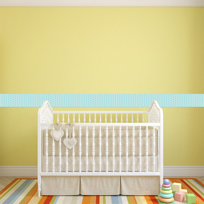 Sea Waves Print Wallpaper Border Blue Contemporary Adhesive Wall Art for Bathroom