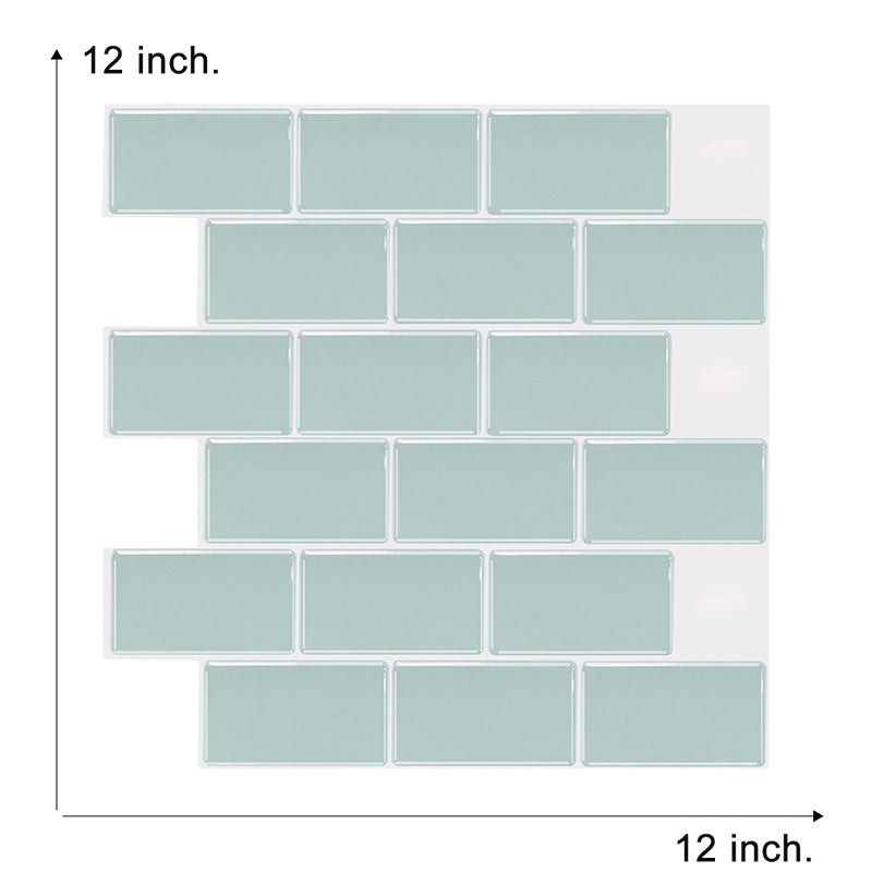 Green Brick Wallpaper Panels Pick Up Sticks Wall Covering for Kitchen Backsplash