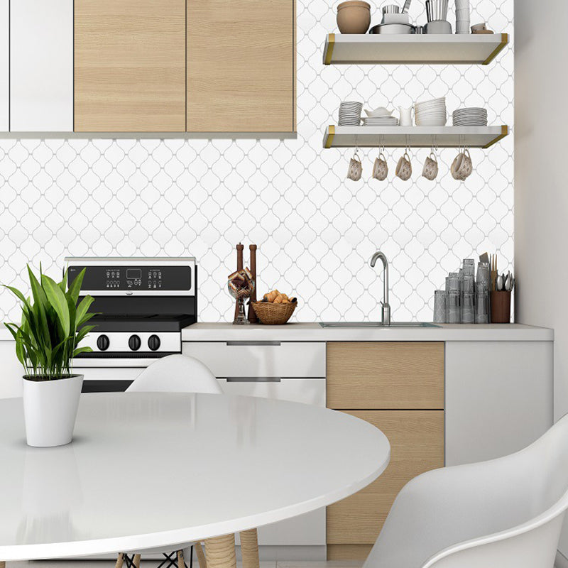 Beige Quatrefoil Pattern Wallpapers Geometric Modern Peel and Stick Wall Art for Home