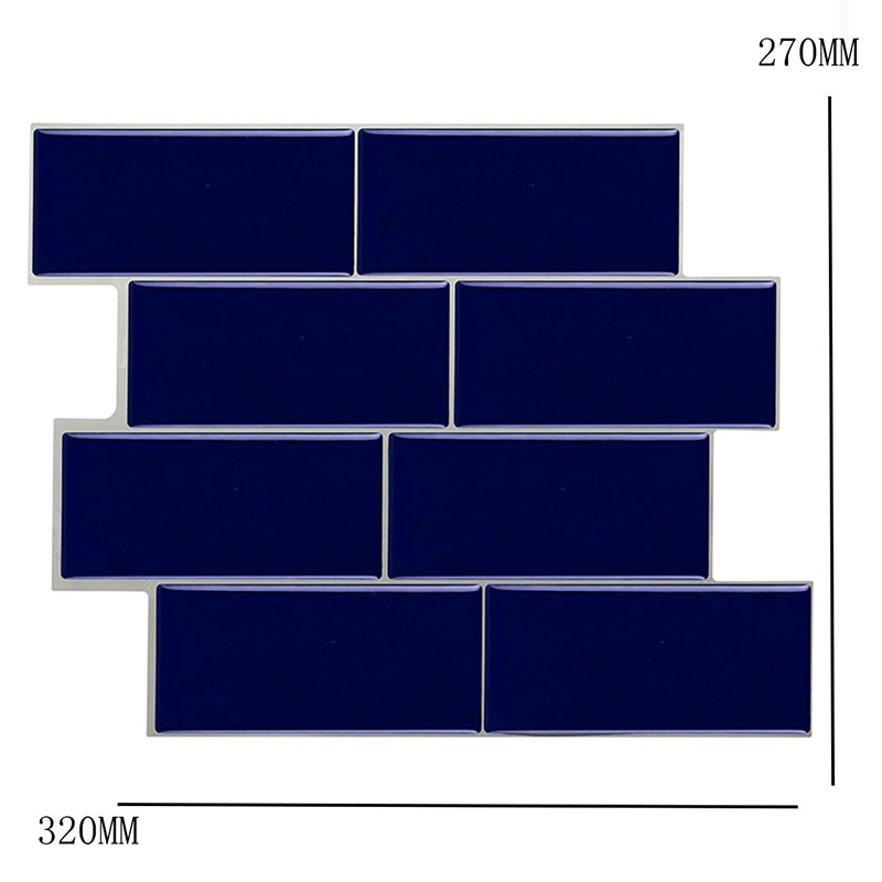 Dark Blue Brick Wallpaper Panels Self-Stick Farmhouse Washroom Wall Art, Removable