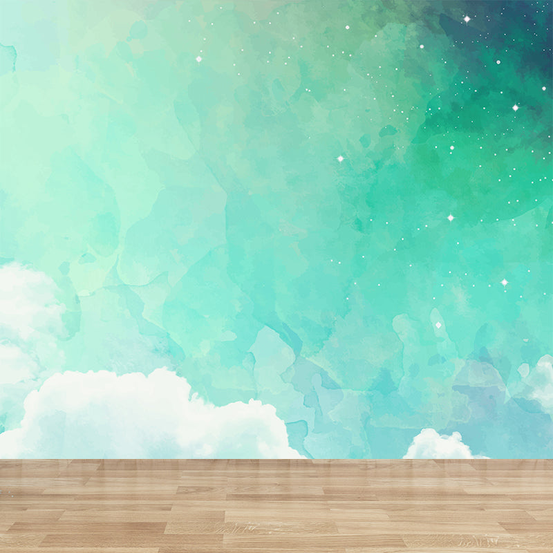 Abstract Sky Wall Mural Modern Decorative Living Room Wall Covering, Custom Size Available