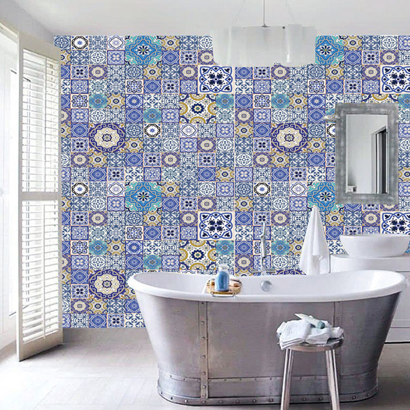 Purple Mandala Wallpaper Panel Set Peel and Stick Bohemia Washroom Wall Covering