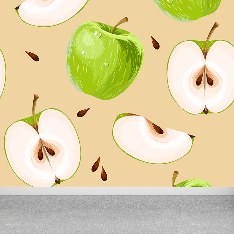 Unripe Apple Wall Mural Modern Decorative Living Room Wall Covering, Custom Size Available