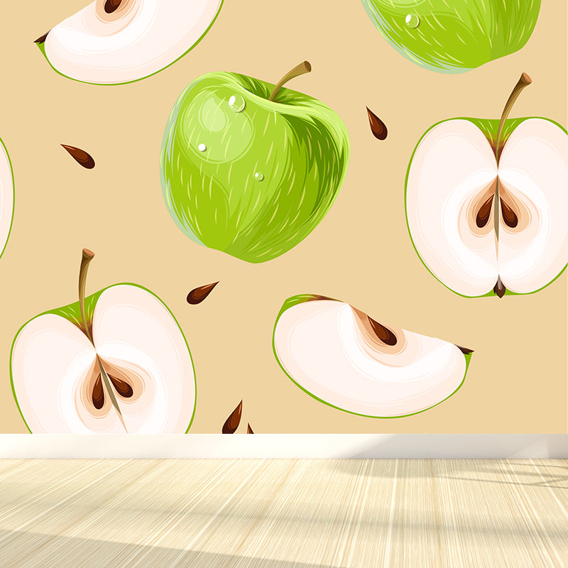 Unripe Apple Wall Mural Modern Decorative Living Room Wall Covering, Custom Size Available