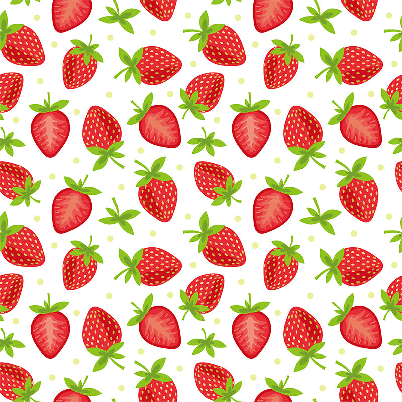 Large Ripe Strawberries Mural Wallpaper Modern Fresh Fruits Wall Covering in Red