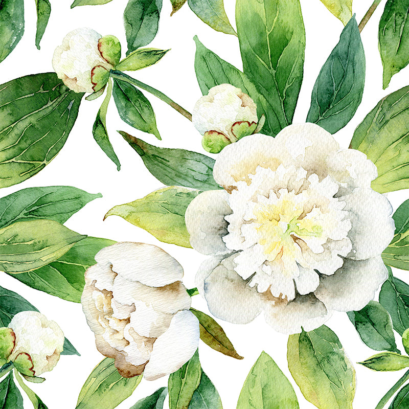 Blossom Pattern Wall Mural Tropical Washable Living Room Wall Covering, Personalize