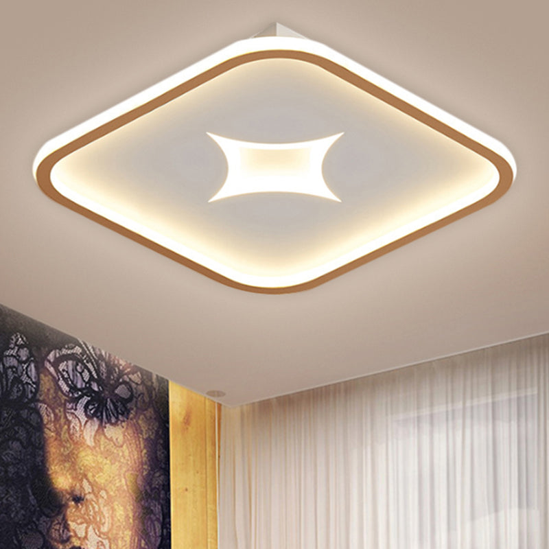 Round/Rectangle Flush Mount Modernist Metallic Black/Gold LED Flush Ceiling Light in White Light, 16"/19.5"/37.5" W