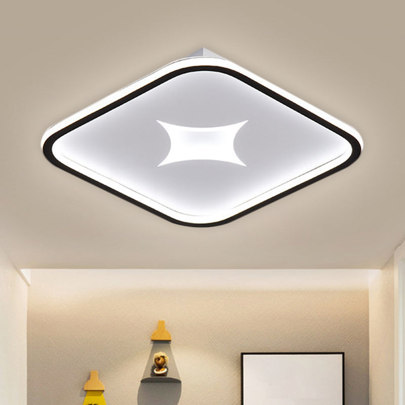 Round/Rectangle Flush Mount Modernist Metallic Black/Gold LED Flush Ceiling Light in White Light, 16"/19.5"/37.5" W