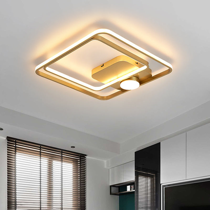 16 "/19,5" W carré plafonnier moderne style moderne noir / or LED à chasse d'eau d'éclairage