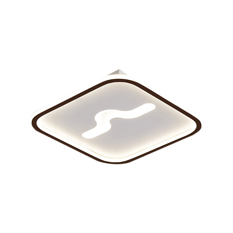 Nordic 16"/19.5" W LED Flush Mount Lamp with Metal Shade Black/ Gold Square Flush Ceiling Light, Warm/White Light