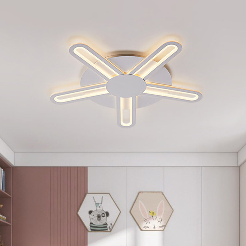 Metallic Blossom Flush Light Contemporary 29.5"/34"/30.5" Wide LED White Flush Mount Lighting in Warm/White Light