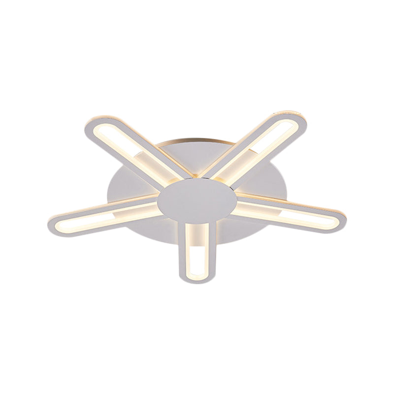 Metallic Blossom Flush Light Contemporary 29.5"/34"/30.5" Wide LED White Flush Mount Lighting in Warm/White Light