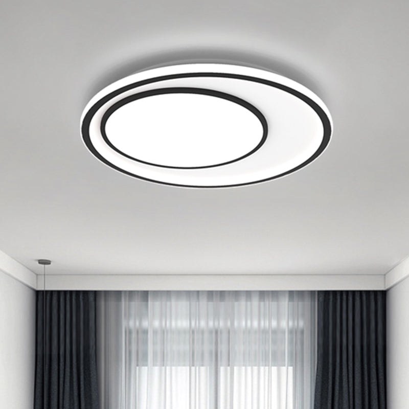 Metallo rotondo soffitto a incasso Nordic LED Flushmount Illuminazione in nero, 16,5 "/20,5" larghezza (la personalizzazione sarà di 7 giorni)