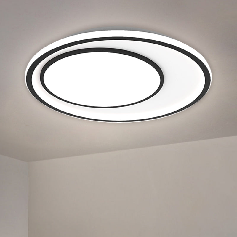 Metallo rotondo soffitto a incasso Nordic LED Flushmount Illuminazione in nero, 16,5 "/20,5" larghezza (la personalizzazione sarà di 7 giorni)