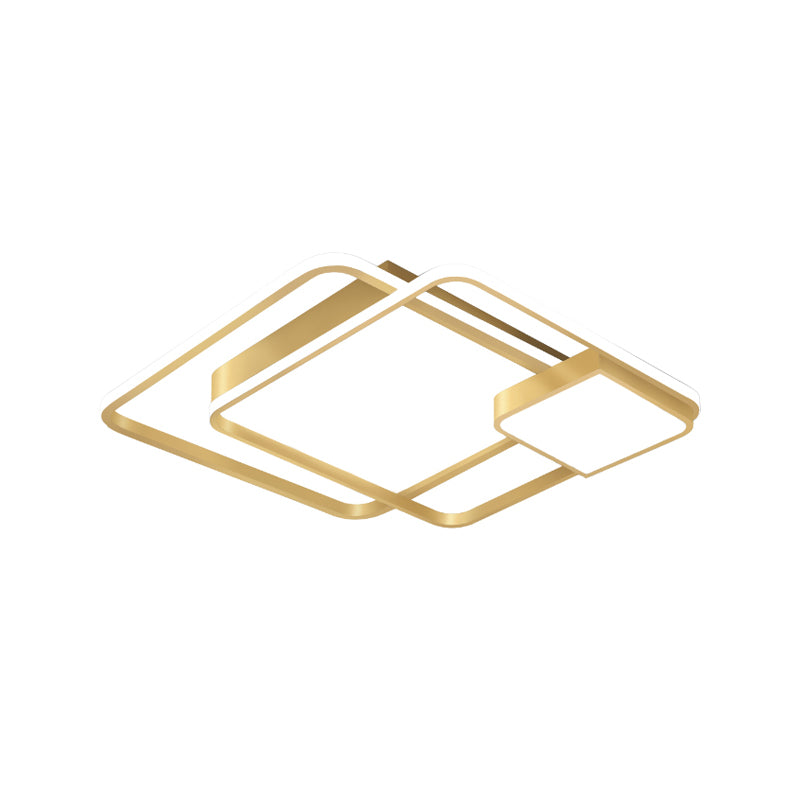 Lampada da incasso quadrata modernista Lampada da incasso metallica a LED per camera da letto in oro (La personalizzazione durerà 7 giorni)