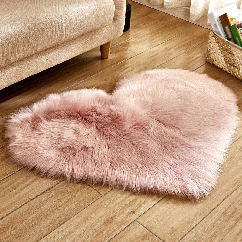 Red and Pink Modern Rug Shag Solid Color Rug Washable Carpet for Living Room