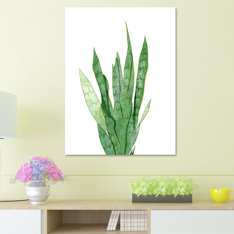 Botanic Canvas Print Rustic Trendy Leaf Painting Wall Art Decor in Green for Home