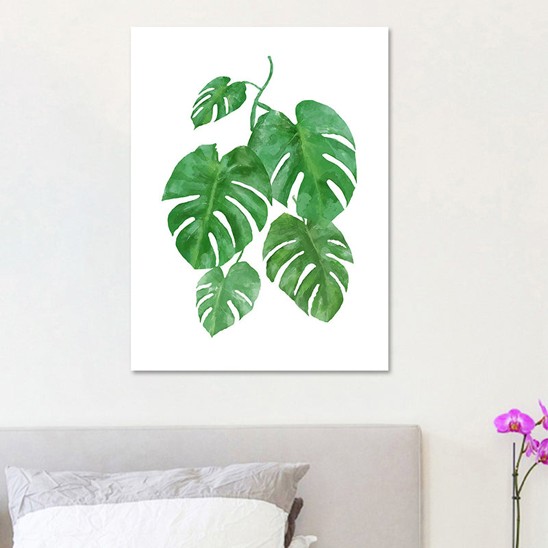 Botanic Canvas Print Rustic Trendy Leaf Painting Wall Art Decor in Green for Home