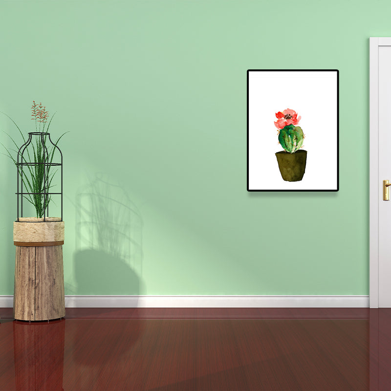 Tropix Succulent Plant Painting Canvas Textured Green Wall Art Print for Living Room
