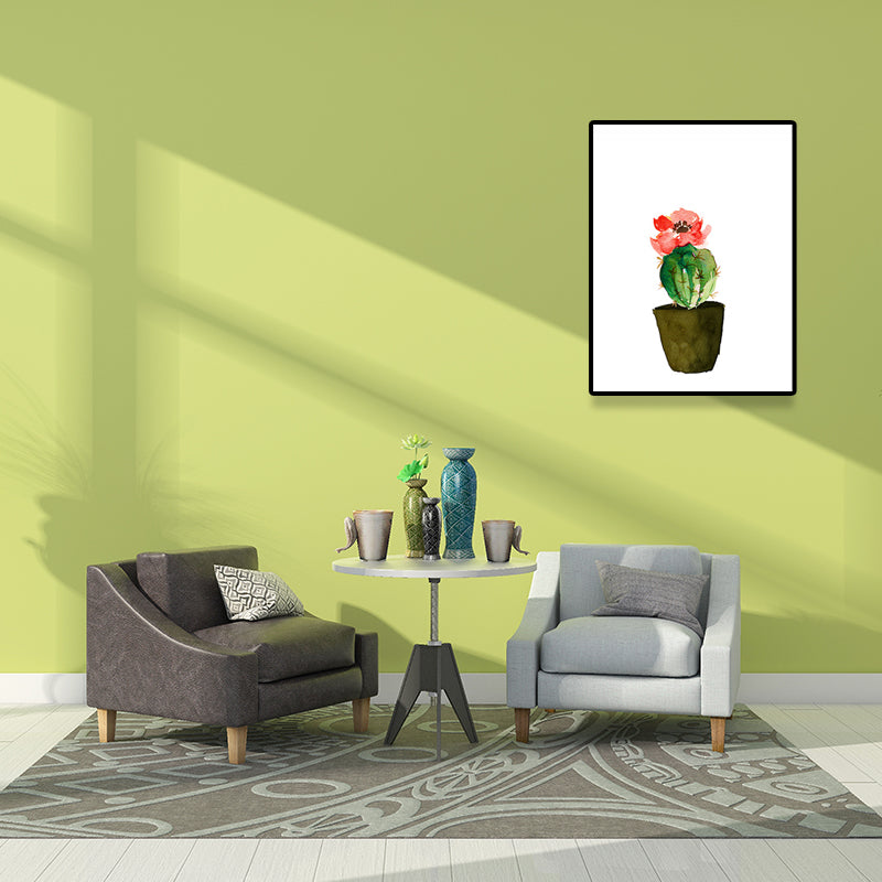 Tropix Succulent Plant Painting Canvas Textured Green Wall Art Print for Living Room