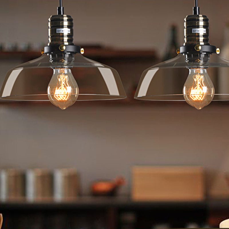 Messing 1 hängende Deckenleuchte Retro Vintage Bernsteinglas Scheunen Anhänger Beleuchtung für Wohnzimmer