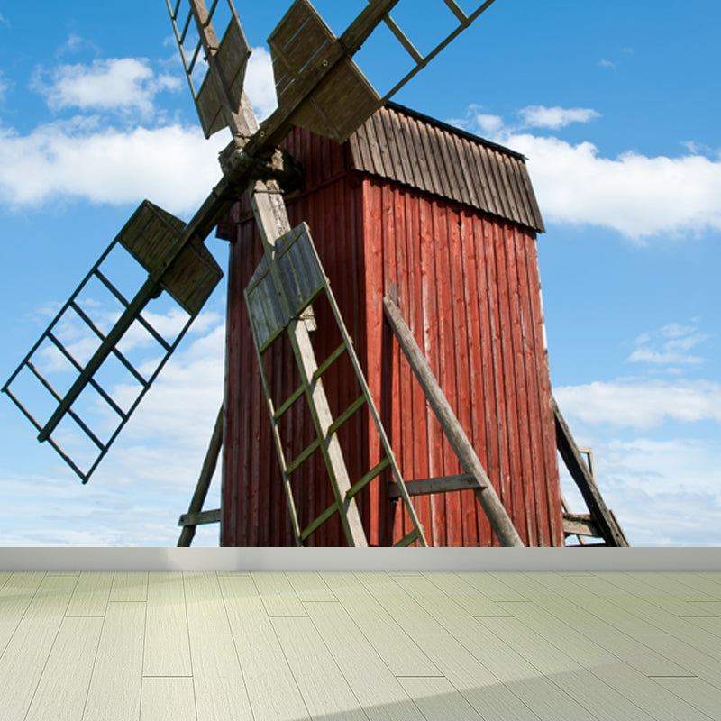 Whole Windmill Mural Wallpaper for Wall Decor Contemporary Girls Room Wall Covering
