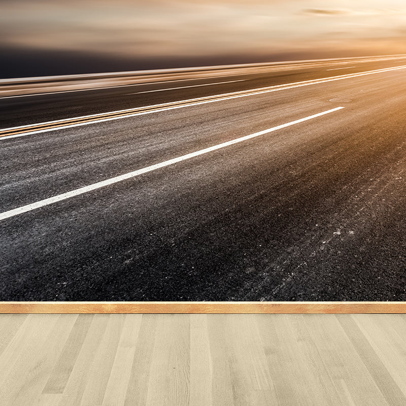 Photography Highway Wall Mural for Living Room, Light Color, Custom Size Available