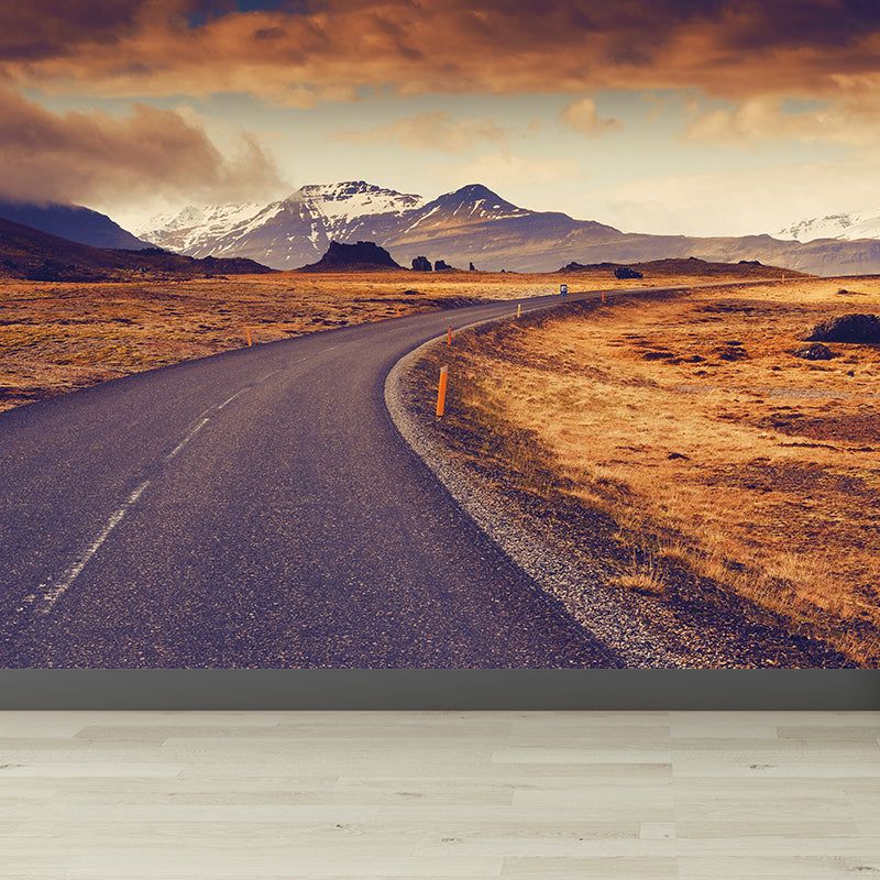 Whole Roadway Mural Wallpaper for Wall Decor Contemporary Girls Bedroom Wall Art