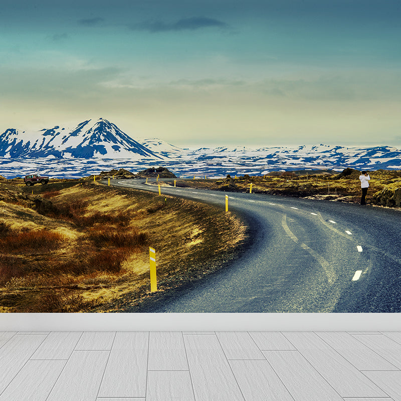 Whole Roadway Mural Wallpaper for Wall Decor Contemporary Girls Bedroom Wall Art