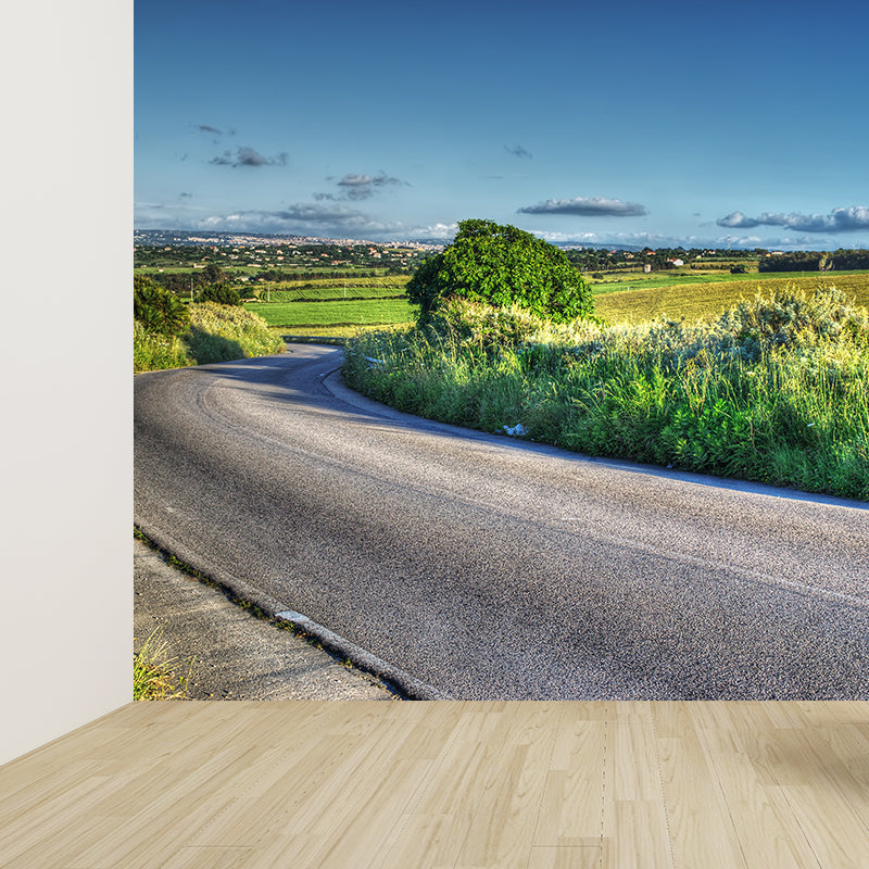 Whole Roadway Mural Wallpaper for Wall Decor Contemporary Girls Bedroom Wall Art