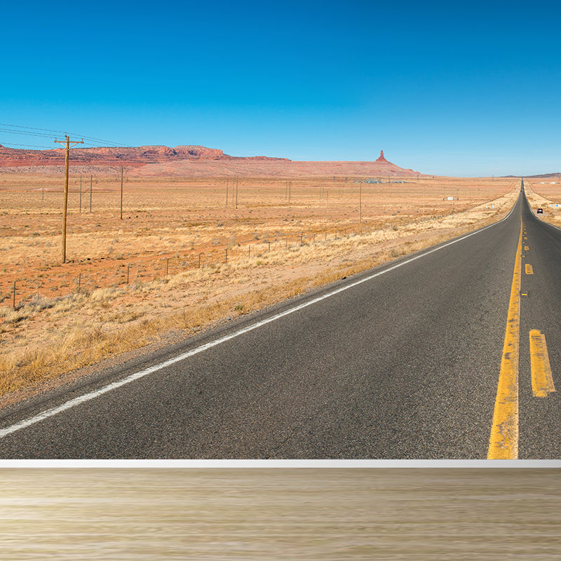 Contemporary Road Mural Decal Light Color Waterproofing Wall Covering for Living Room