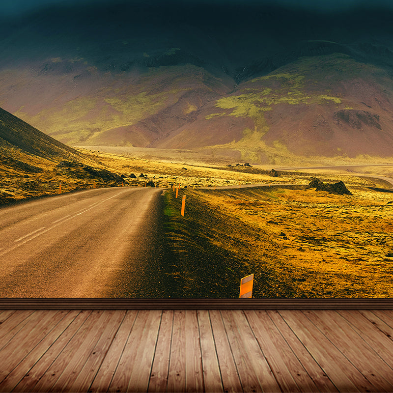 Giant Contemporary Wall Mural in Light Color Road and Sky Wall Decor, Custom Printed