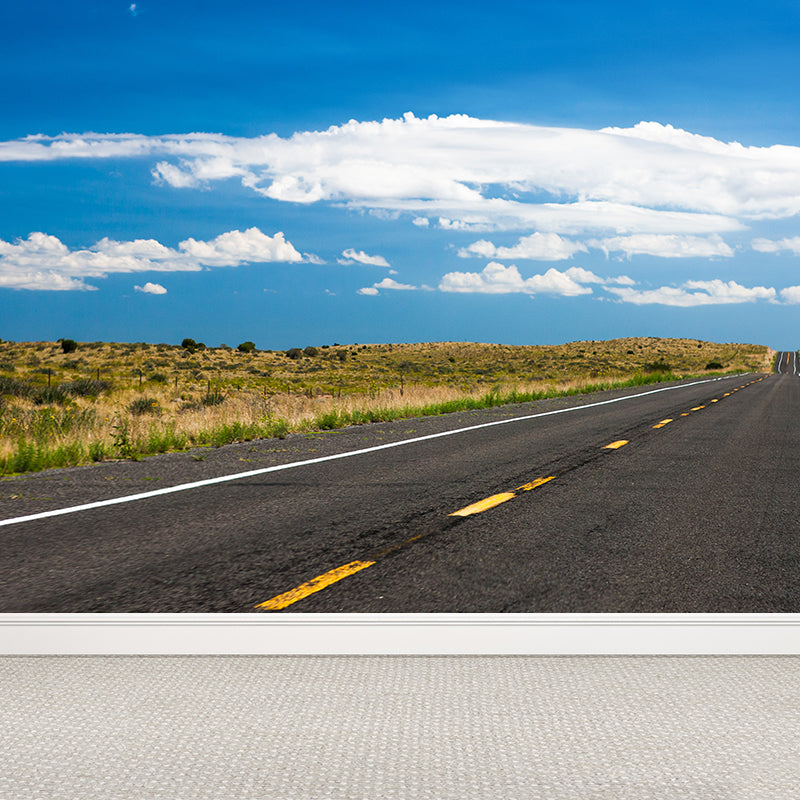 Stain-Proof Highway Wall Mural Non-Woven Texture Modern Wall Decor for Girls Room